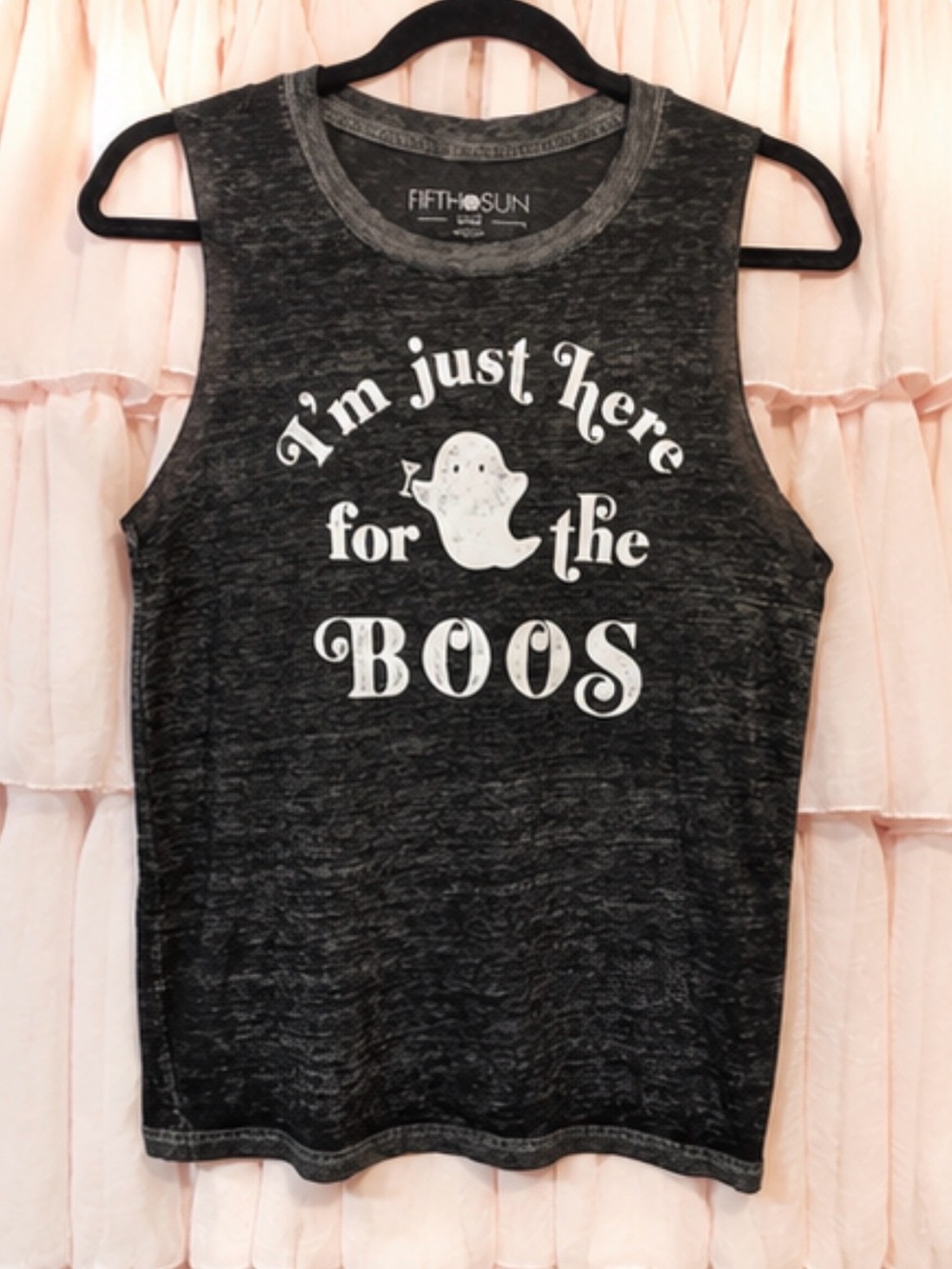 Fifth Sun Black Graphic Halloween Ghost Tank